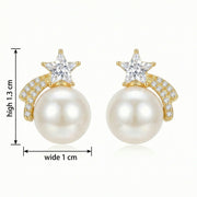 Pearl Shooting Star Stud Earrings – pearl earrings, close-up