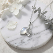 Leaf Pearl Moonstone Necklace – pearl necklace