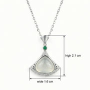 Fan-Shaped Moonstone Green stone Necklace – green stone necklace