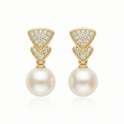 Fan-Shaped Pearl Drop Earrings – pearl earrings