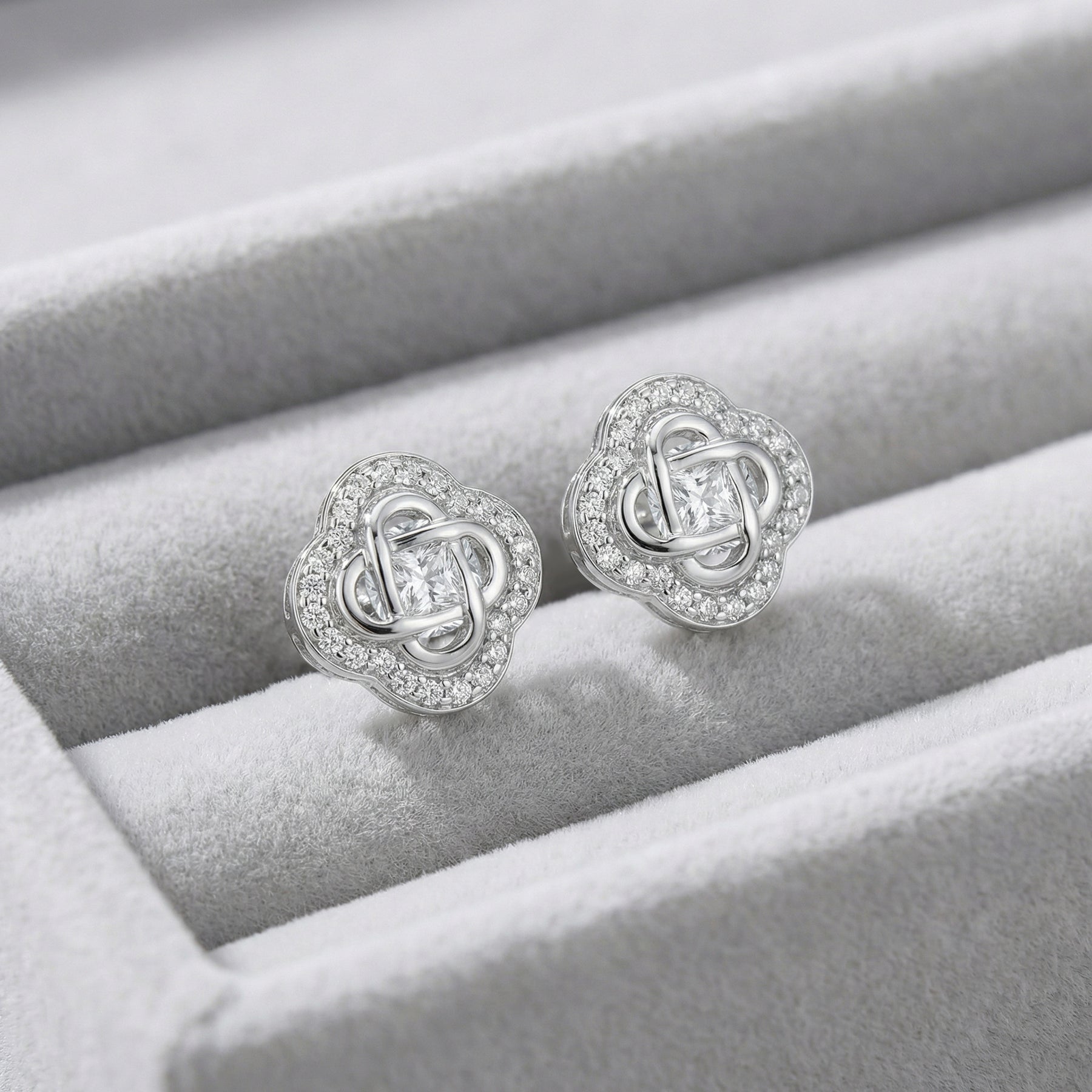 Quatrefoil Knot Stud Earrings – sterling silver earrings