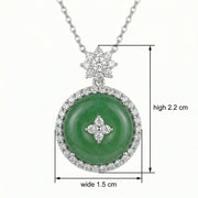 Round Green Jadeite Floral Necklace – jade necklace