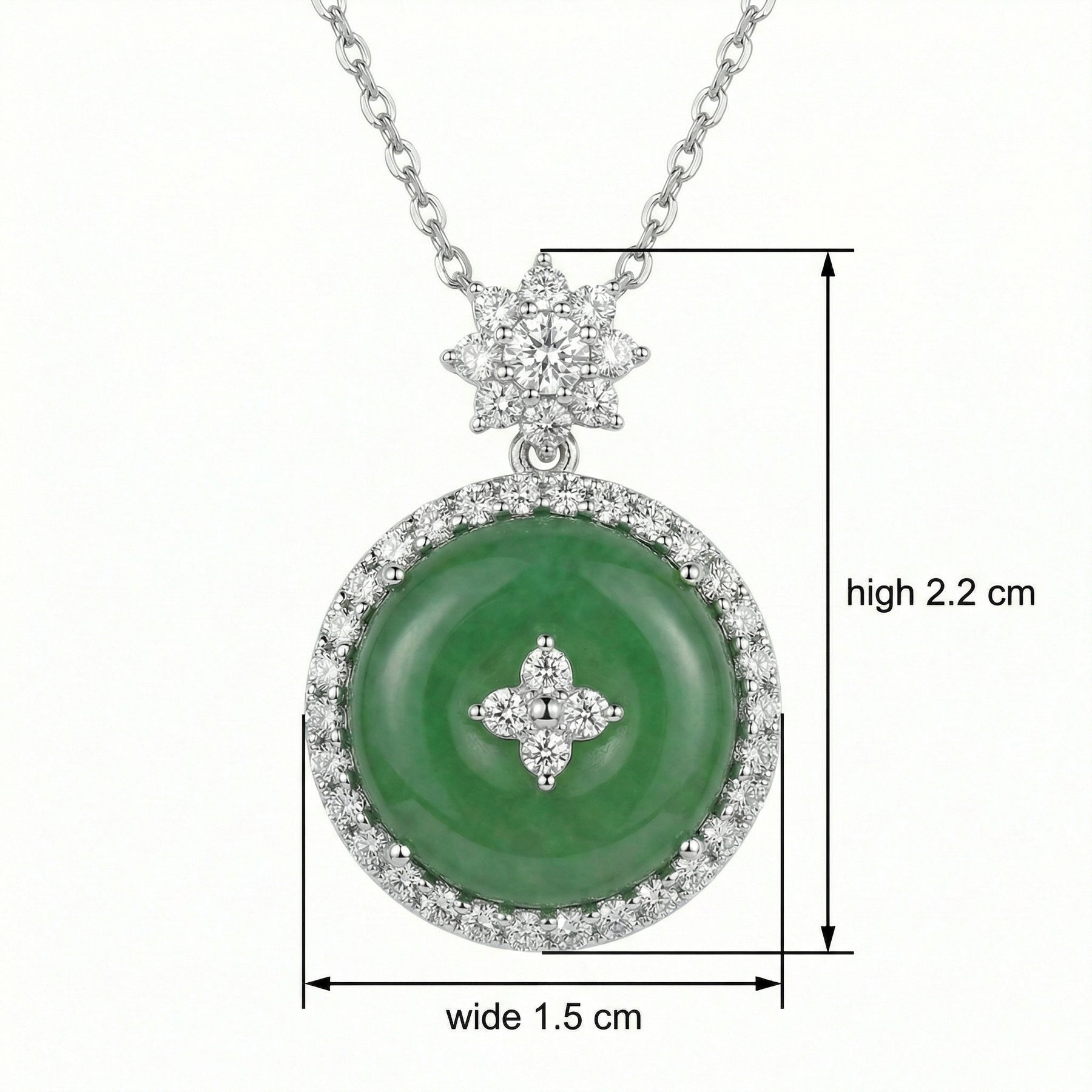 Round Green Jadeite Floral Necklace – jade necklace