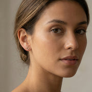 Open Circle Stud Earrings – sterling silver earrings, close-up