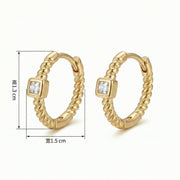 Rope-Style Huggie Hoops – sterling silver earrings, side detail