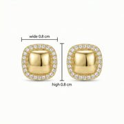 Cushion Halo Studs, Polished Center – sterling silver earrings