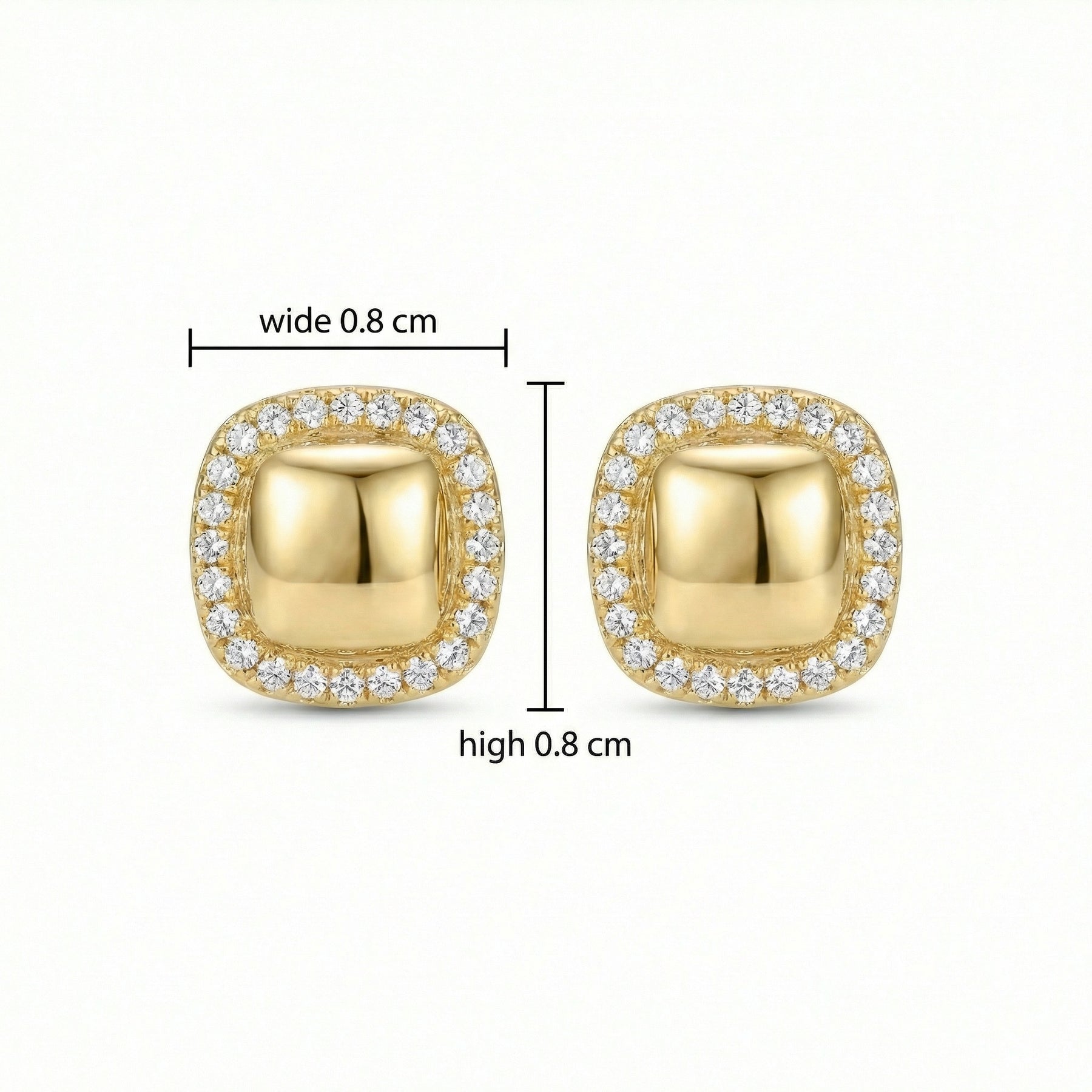 Cushion Halo Studs, Polished Center – sterling silver earrings