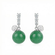 Jade Sphere Fortune Charm Drop Earrings – jade earrings