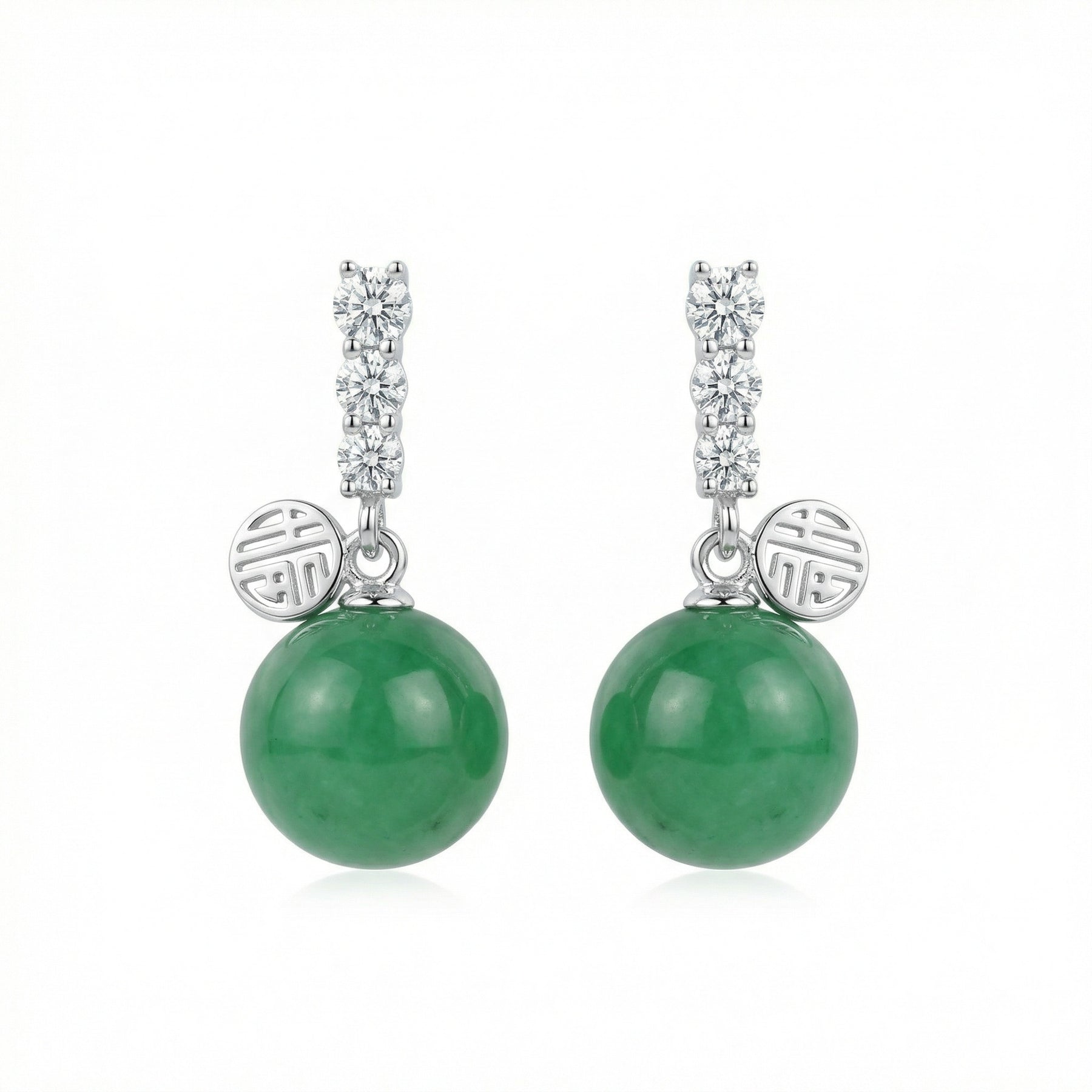 Jade Sphere Fortune Charm Drop Earrings – jade earrings