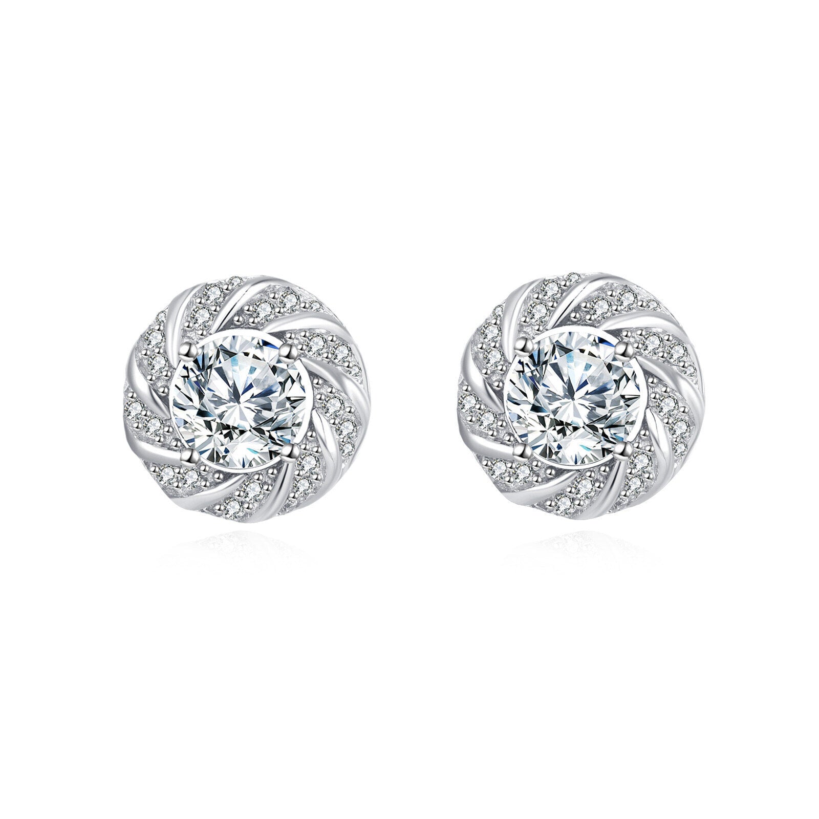Floral Sparkling stone Stud Earrings – sparkling stone earrings