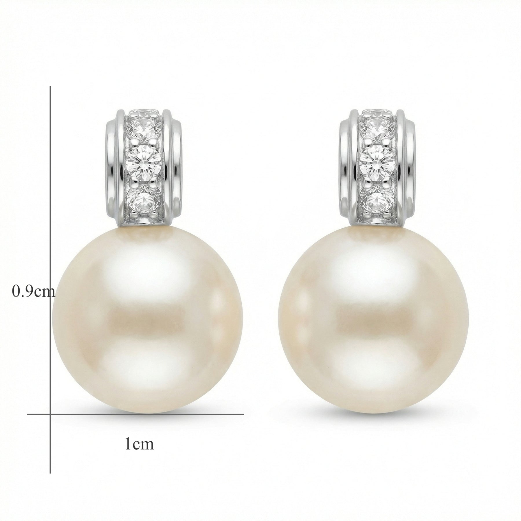 White Pearl Sparkling stone Accent Drops – pearl earrings