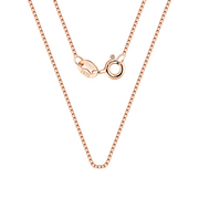 rose-gold-tone Box Chain Necklace – sterling silver necklace, close-up
