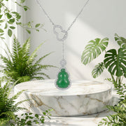 Jadeite Gourd Necklace, Stone-Encrusted – jade necklace, front view