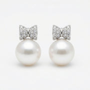 Pearl Bow Stud Earrings – pearl earrings