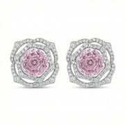 Pink Hexagon Rose Stud Earrings – sterling silver earrings