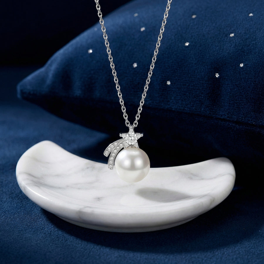 Shooting Star Pearl Necklace – pearl necklace, side detail