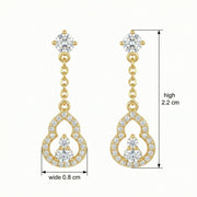 Sparkling Gourd Drop Earrings – sterling silver earrings, side detail