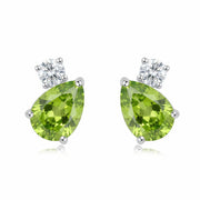 Pear-Cut Peridot Drop Earrings – jade earrings, close-up