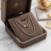 rose-gold-tone Box Chain Necklace – sterling silver necklace, side detail