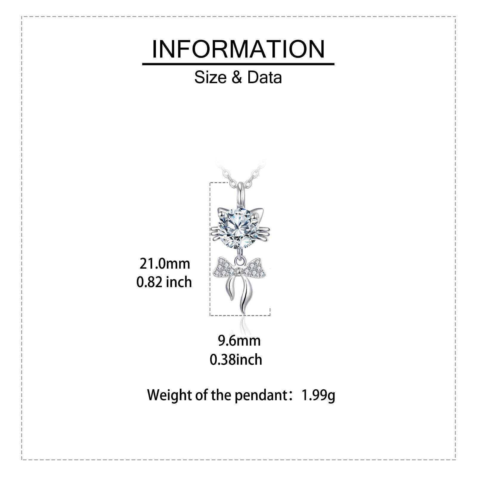 Sparkling stone Cat Pendant Necklace – sparkling stone necklace, craftsmanship detail