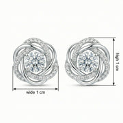 Floral Halo Sparkling stone Stud Earrings – sterling silver earrings
