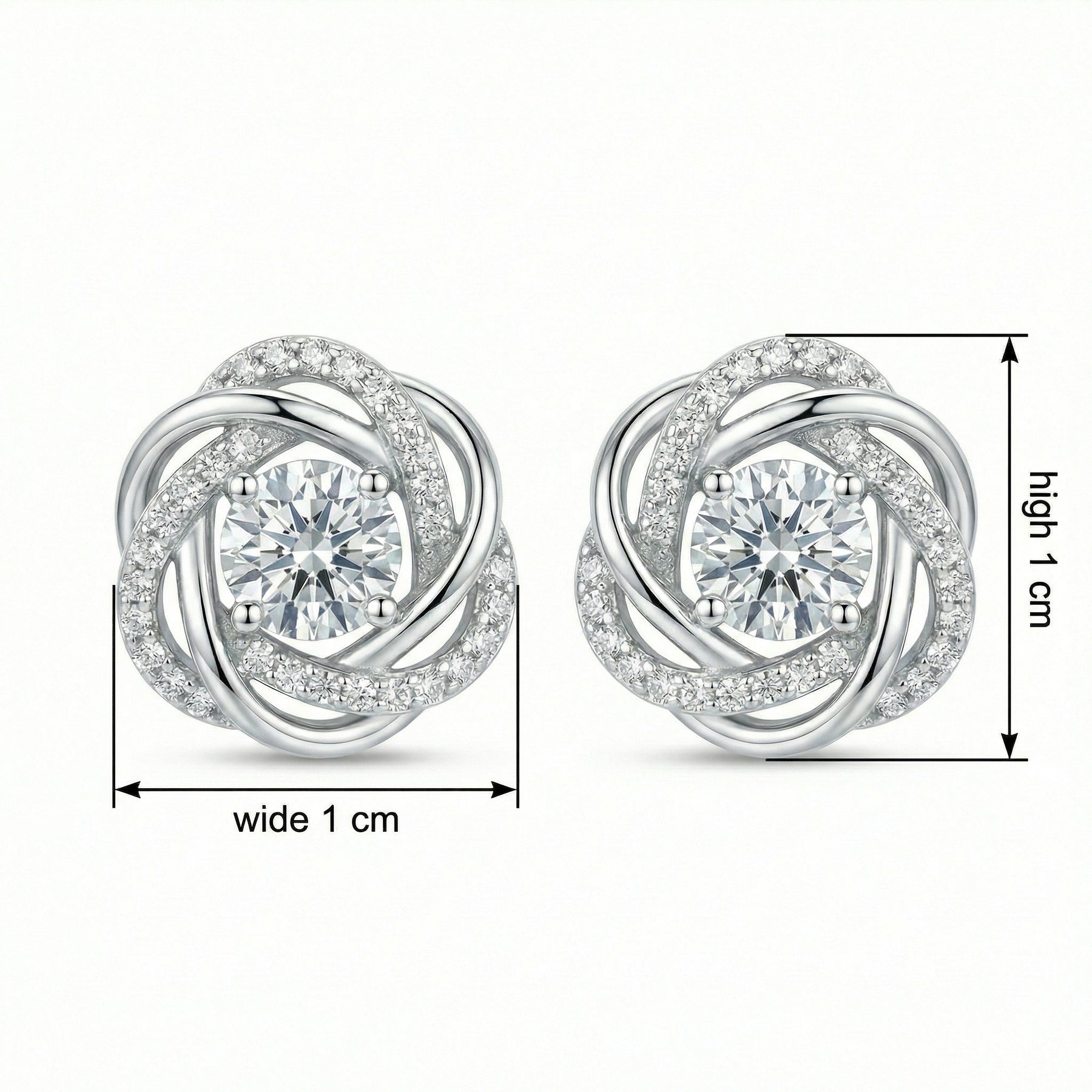 Floral Halo Sparkling stone Stud Earrings – sterling silver earrings
