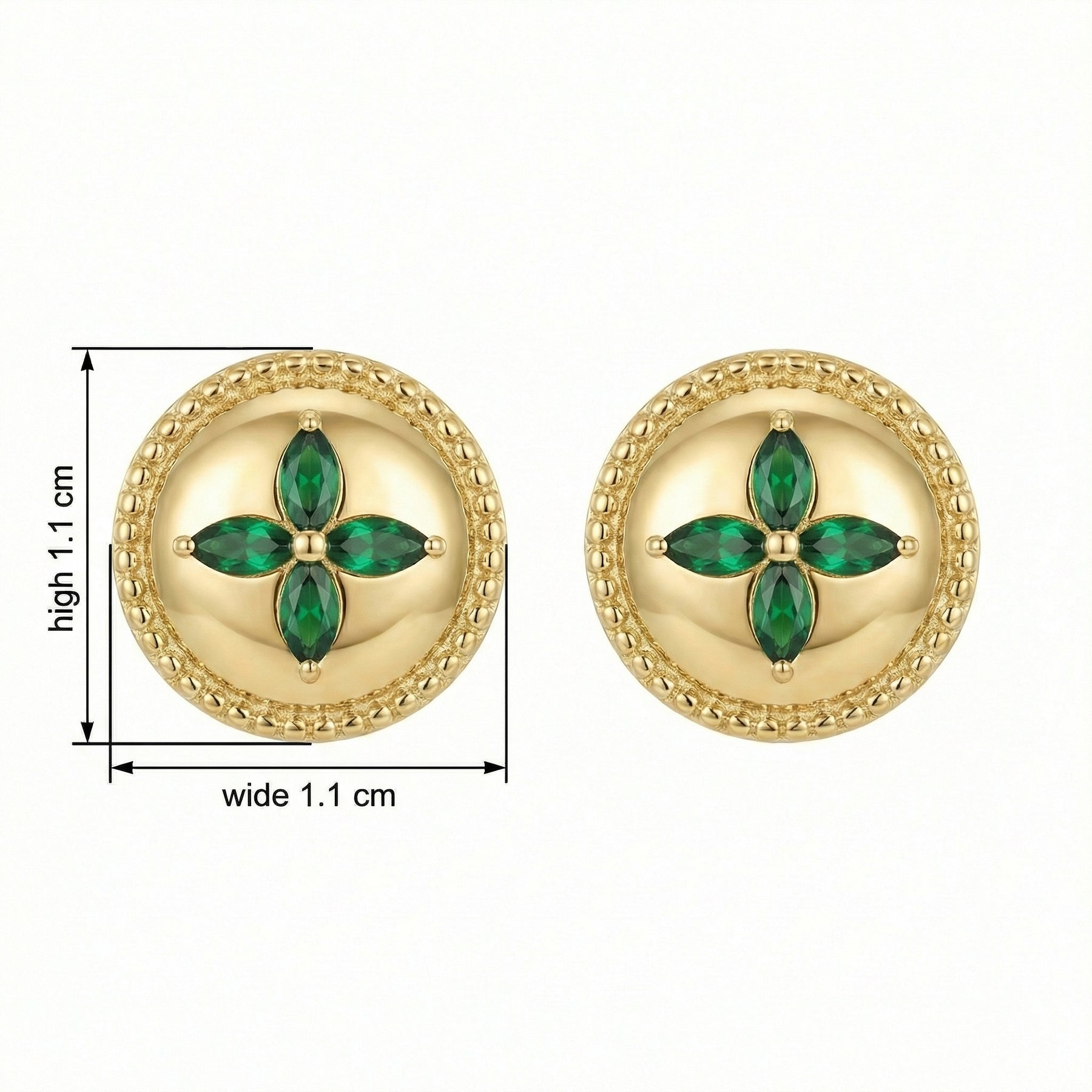 Vintage Floral Disc Stud Earrings – sterling silver earrings