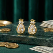 Money Bag Symbol Stud Earrings – sterling silver earrings