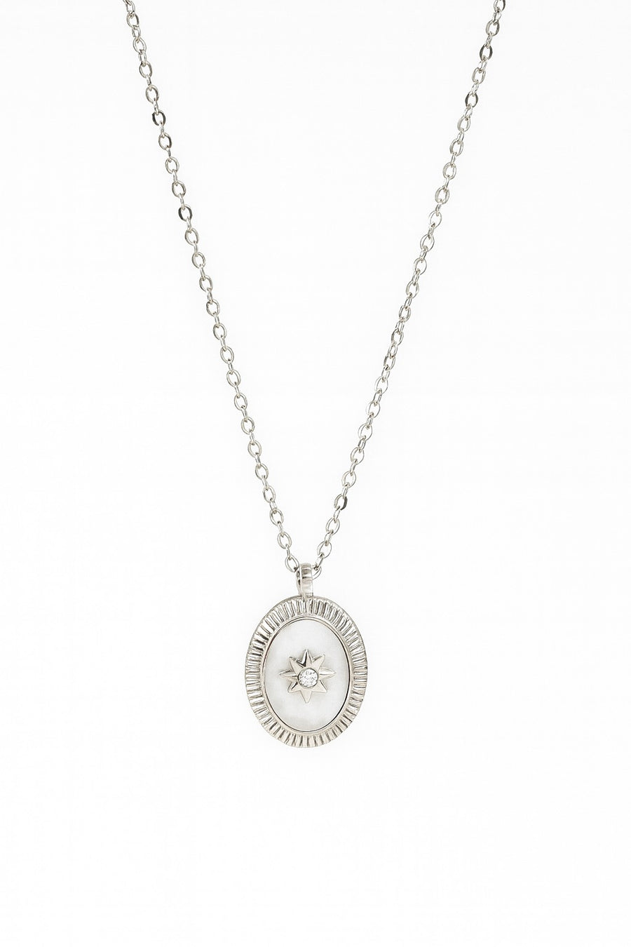 Stainless Steel Stone Flower Necklace – stainless steel necklace