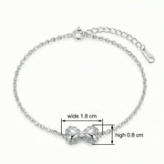 Heart Bowknot Charm Bracelet – sterling silver bracelet