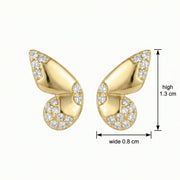 Radiant Butterfly Wing Stud Earrings – sterling silver earrings, side detail