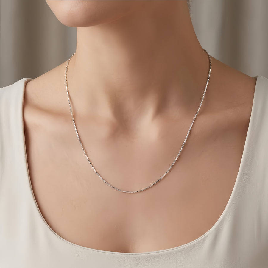 Italian Choker Necklace – sterling silver necklace, side detail