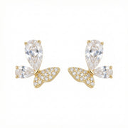Butterfly Studs, Pear-Cut and Pavé – sterling silver earrings