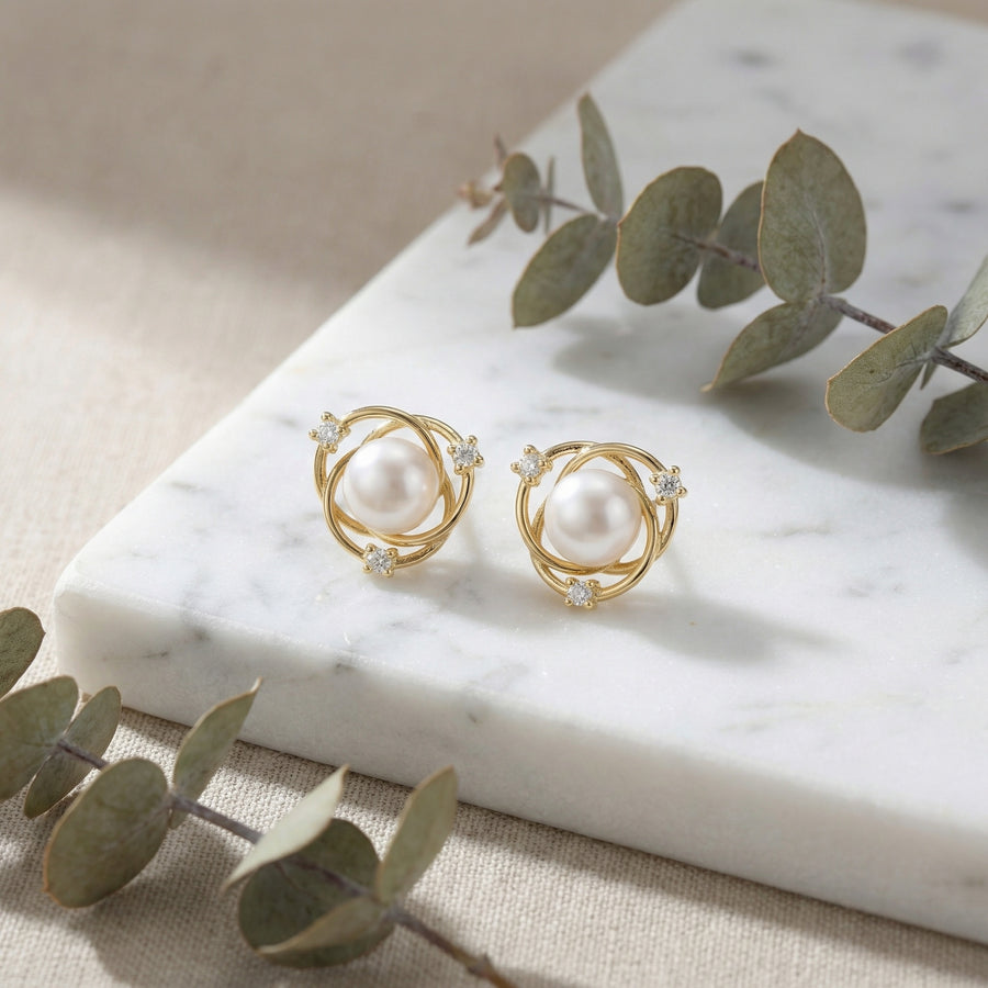 Pearl Swirl Stud Earrings – pearl earrings
