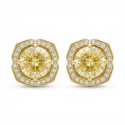 Canary Octagonal Halo Stud Earrings – sterling silver earrings