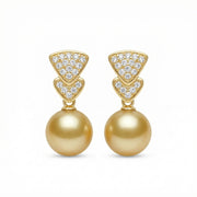 South Sea Pearl Geometric Drops – pearl earrings, side detail