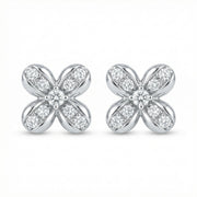 Flower Cross Stud Earrings – sterling silver earrings, close-up