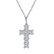 silver-tone Cross Pendant Necklace – sterling silver necklace, front view