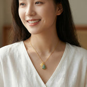 Jade Hulu Gourd Fortune Necklace – jade necklace, side detail