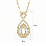 Pear-Shaped Sunburst Pendant Necklace – sterling silver necklace