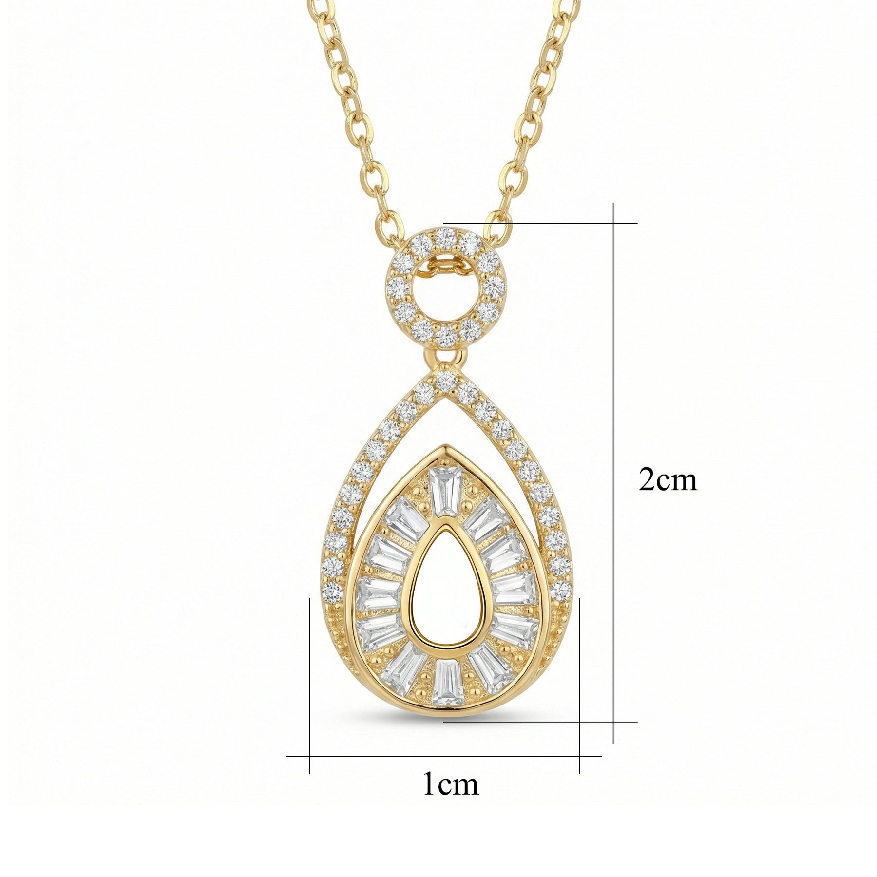 Pear-Shaped Sunburst Pendant Necklace – sterling silver necklace