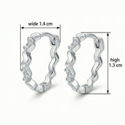 Wavy Scalloped Huggie Hoop Earrings – sterling silver earrings