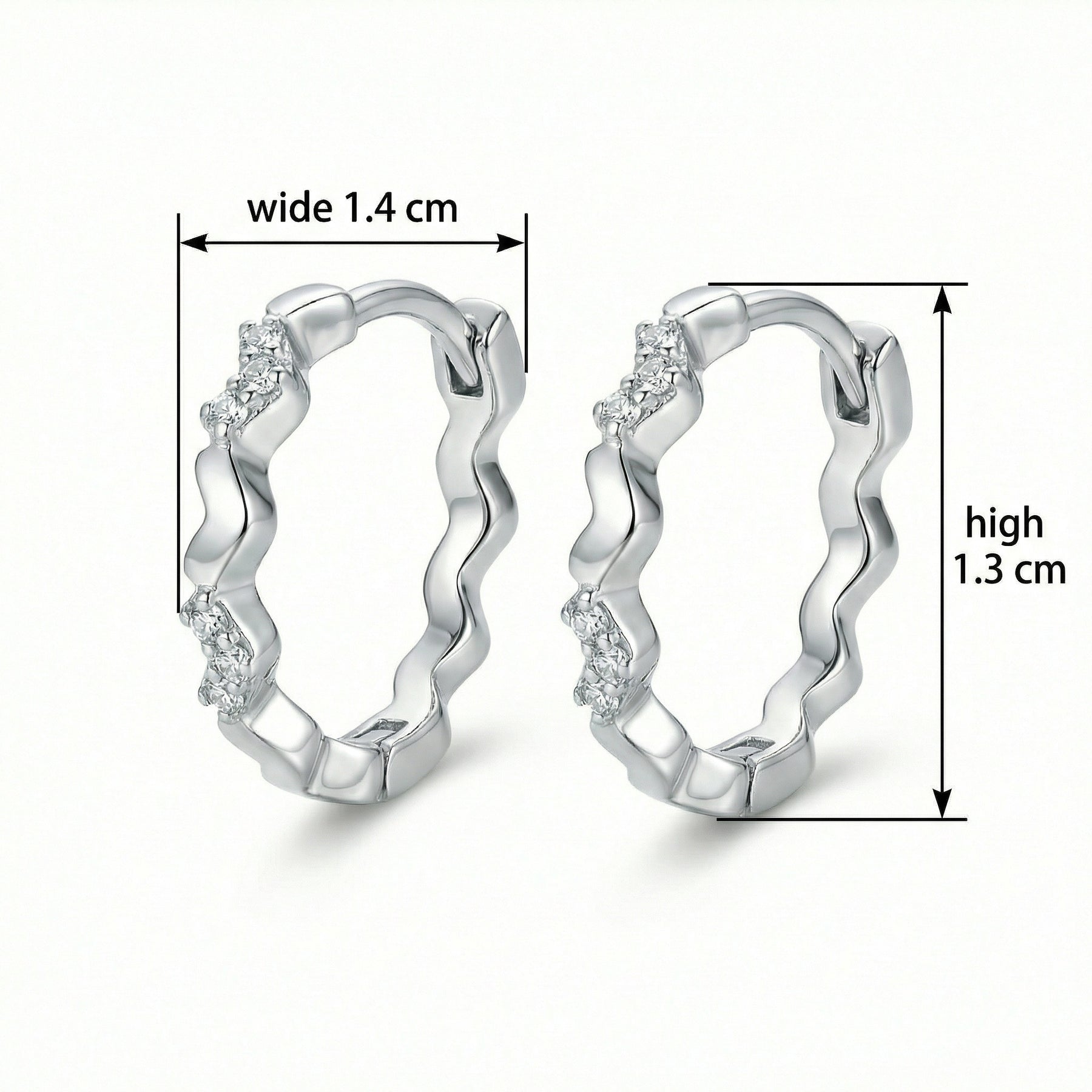 Wavy Scalloped Huggie Hoop Earrings – sterling silver earrings