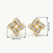Interlocking Square Stud Earrings – sterling silver earrings