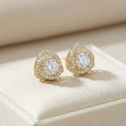 Double Halo Round Stud Earrings – sterling silver earrings