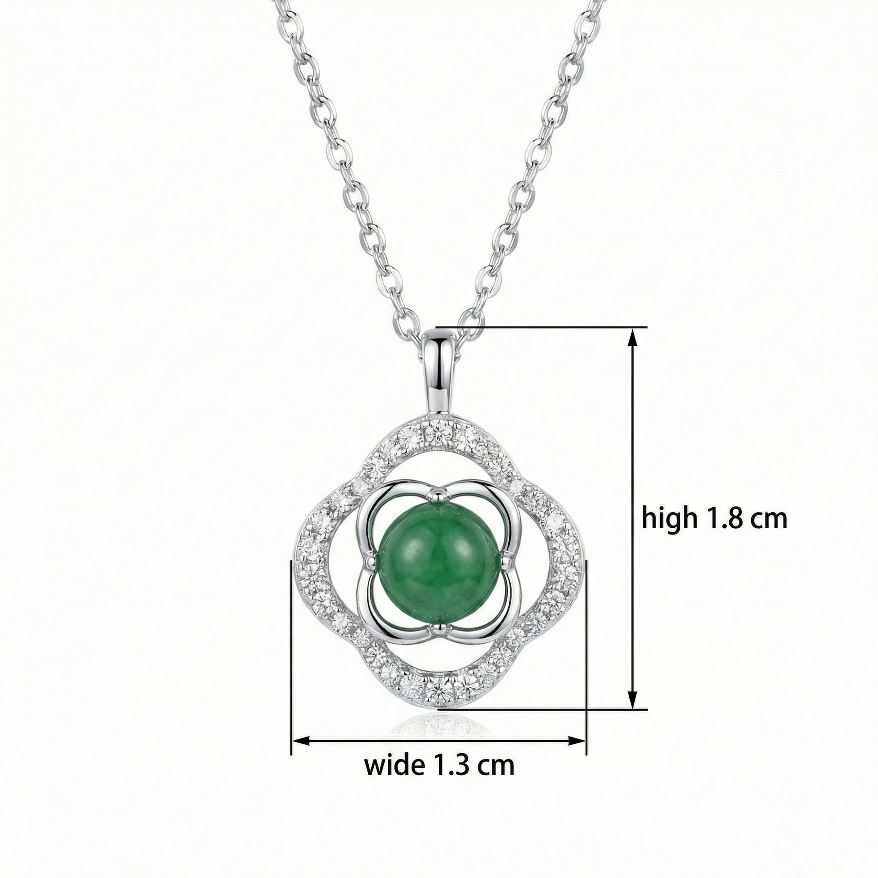 Quatrefoil Green Jadeite Necklace – jade necklace
