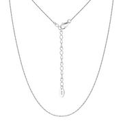Box Chain Necklace with S Charm – sterling silver necklace, close-up