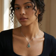 Irregular Jade Gourd Halo Necklace II – jade necklace, close-up