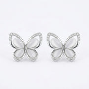 Mother-of-Pearl Butterfly Studs – mother-of-pearl earrings, front view