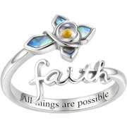 Faith Cross Mustard Seed Ring – sterling silver ring